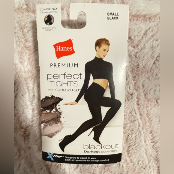 NWT - Black Women's Perfect Tights with ComfortFlex - Hanes Premium - Picture 2 of 4